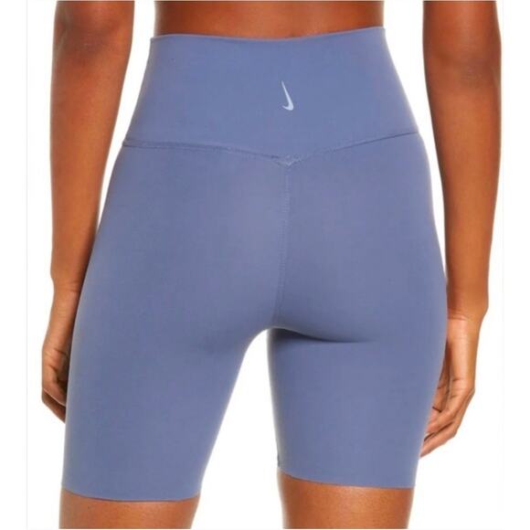 Nike Pants - Nike Yoga Short Luxe High Waisted Training Biker Blue Violet Soft Pull On Gym M